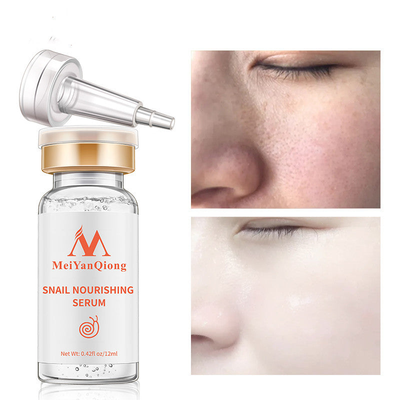 Vorher-Nachher-Bild der Haut nach Anwendung des MeiYanQiong Snail Nourishing Serums